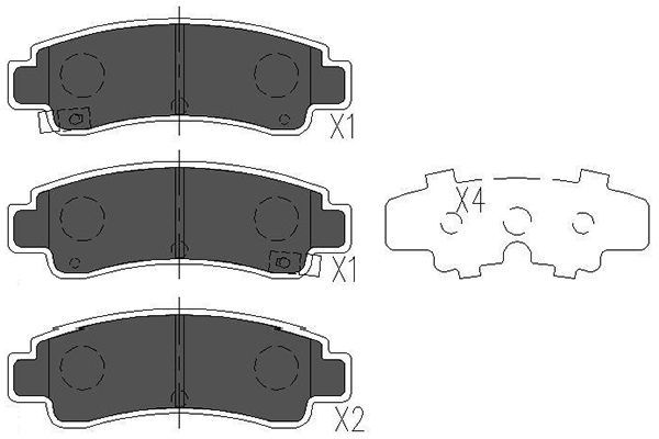 KAVO PARTS Bremžu uzliku kompl., Disku bremzes KBP-6546